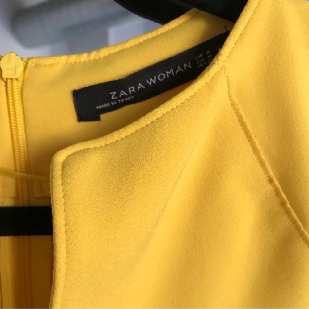 NWOT- Zara-Sunny Yellow Mini Dress - Picture 5 of 7